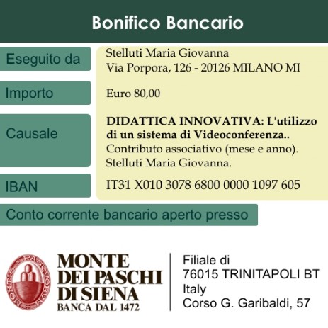 Videoconferenza bonifico bancario